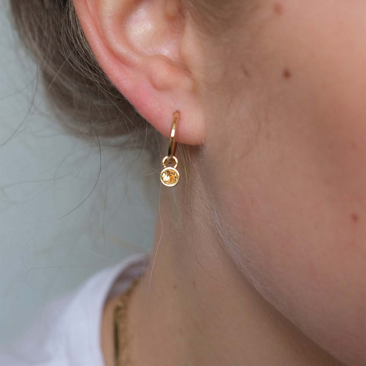 Små øreringer, topaz, G