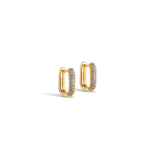 Sparkling Square Hoops Gold 12mm