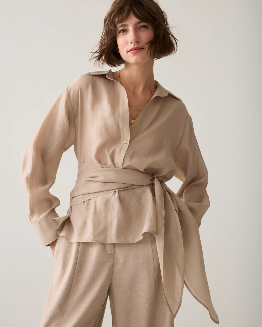 Wrap top in lyocell blend