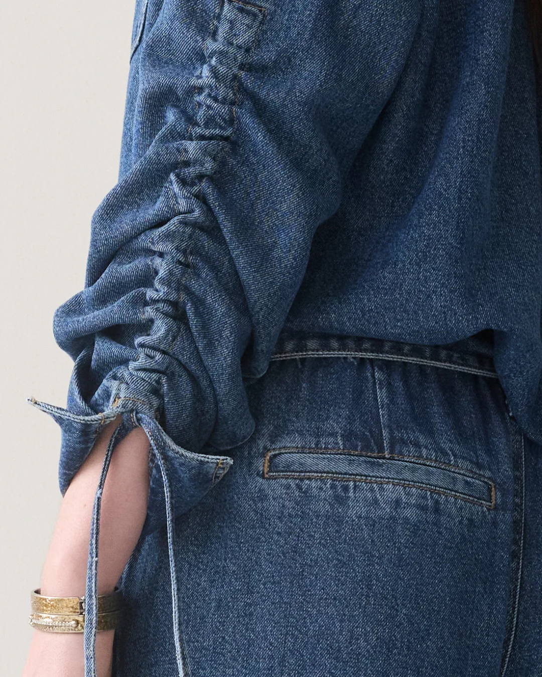 Denim blouse with boyfriend fit