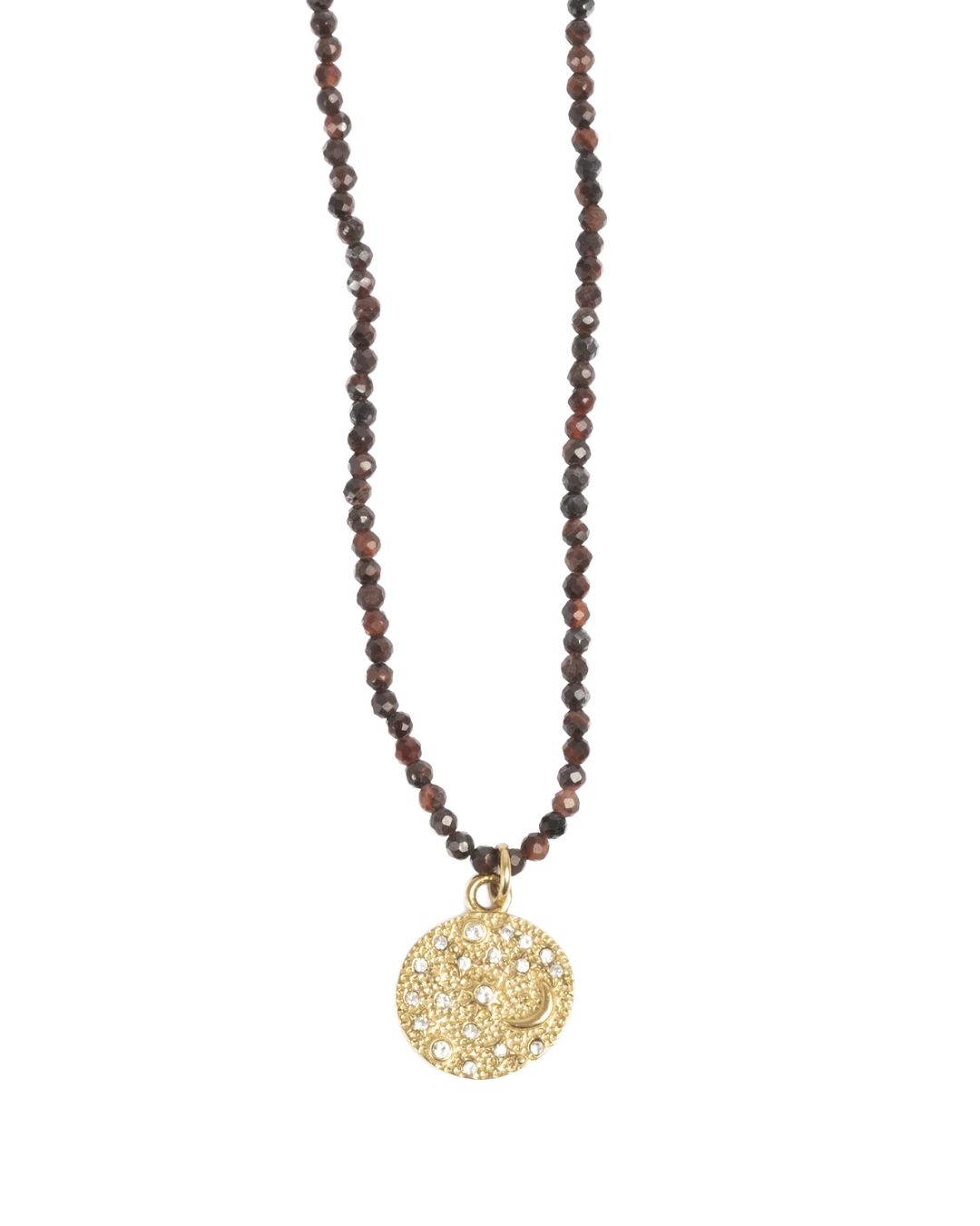 Short necklace with stones, pendant