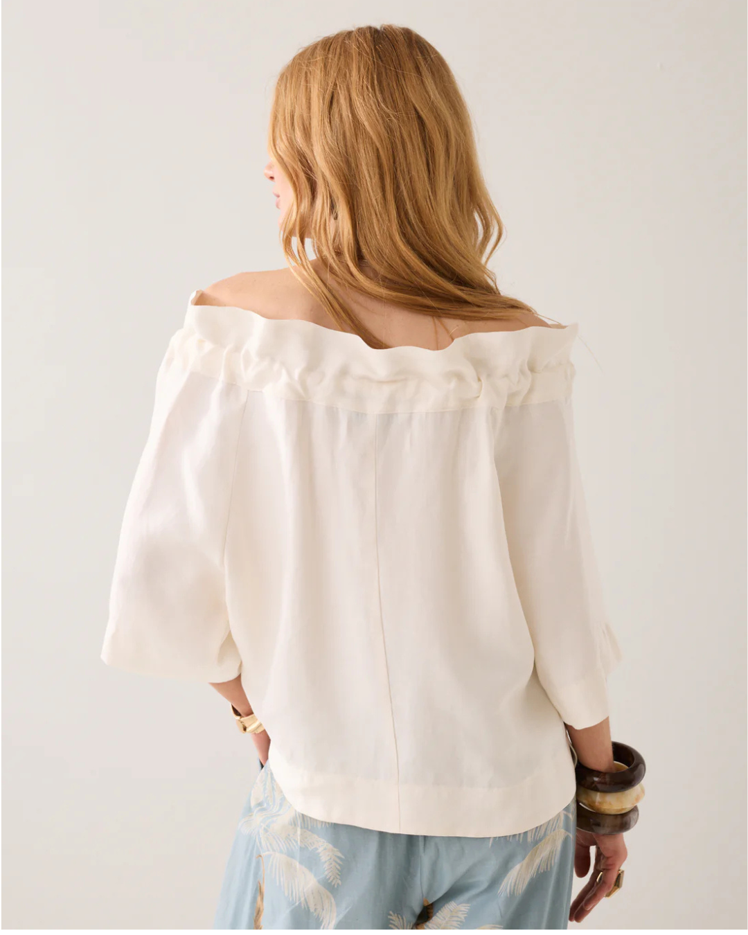Wear-your-way top in linen blend
