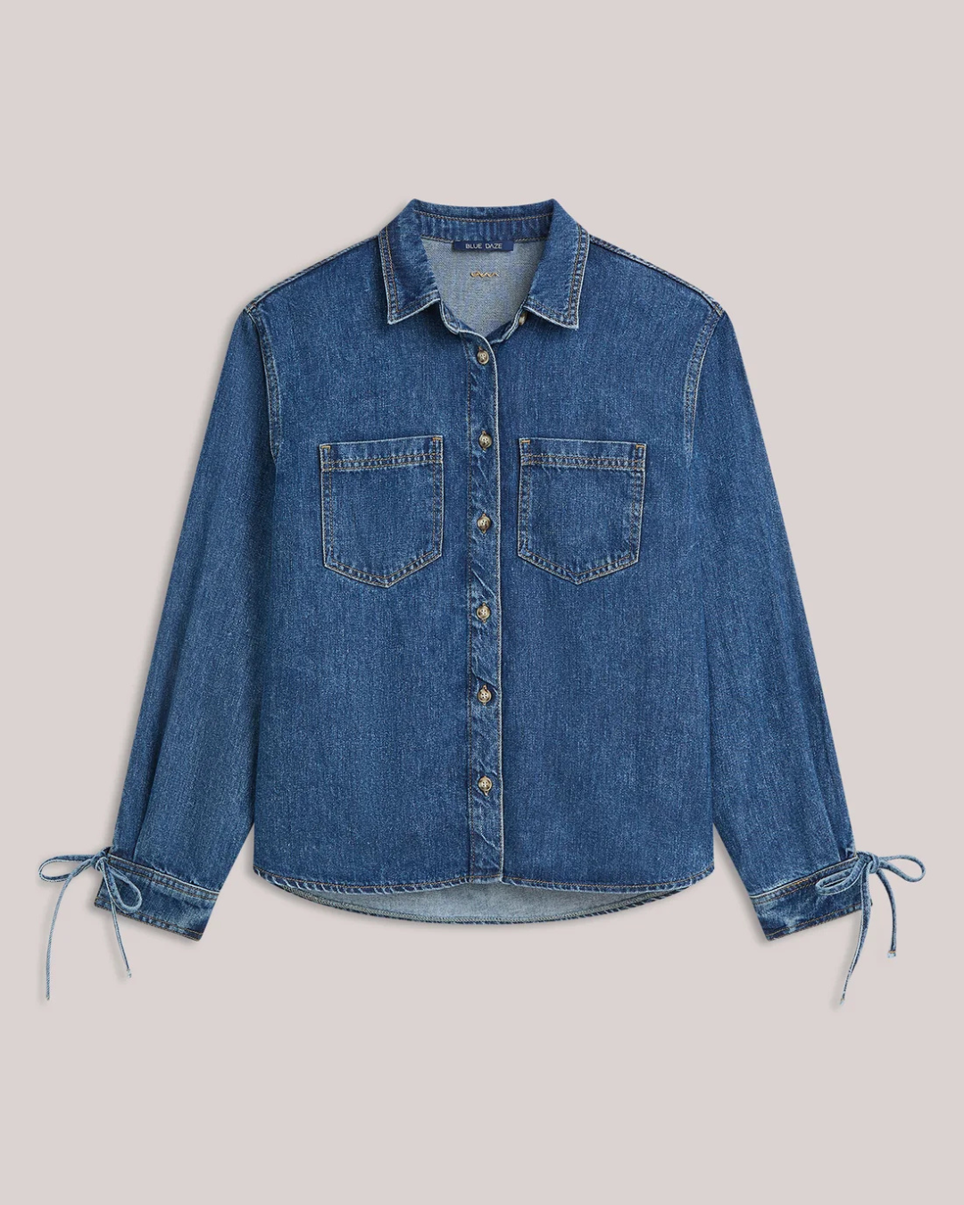 Denim blouse with boyfriend fit