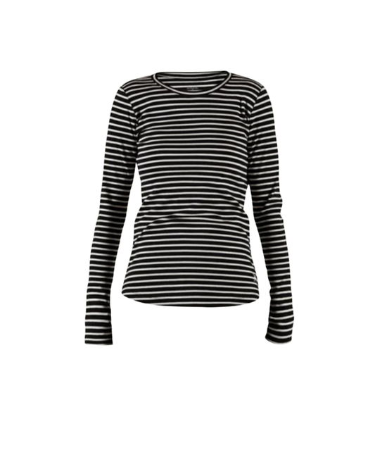 Ditte LS Striped Rib Tee