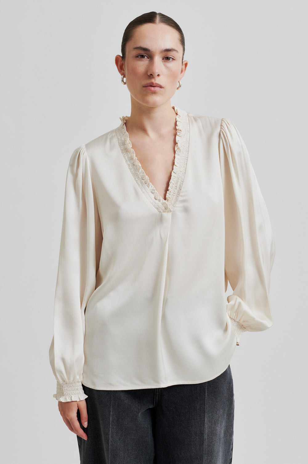 Bardi V-Neck Blouse Brazilian Sand