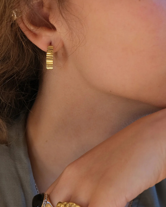 Earrings, Steel Sun G