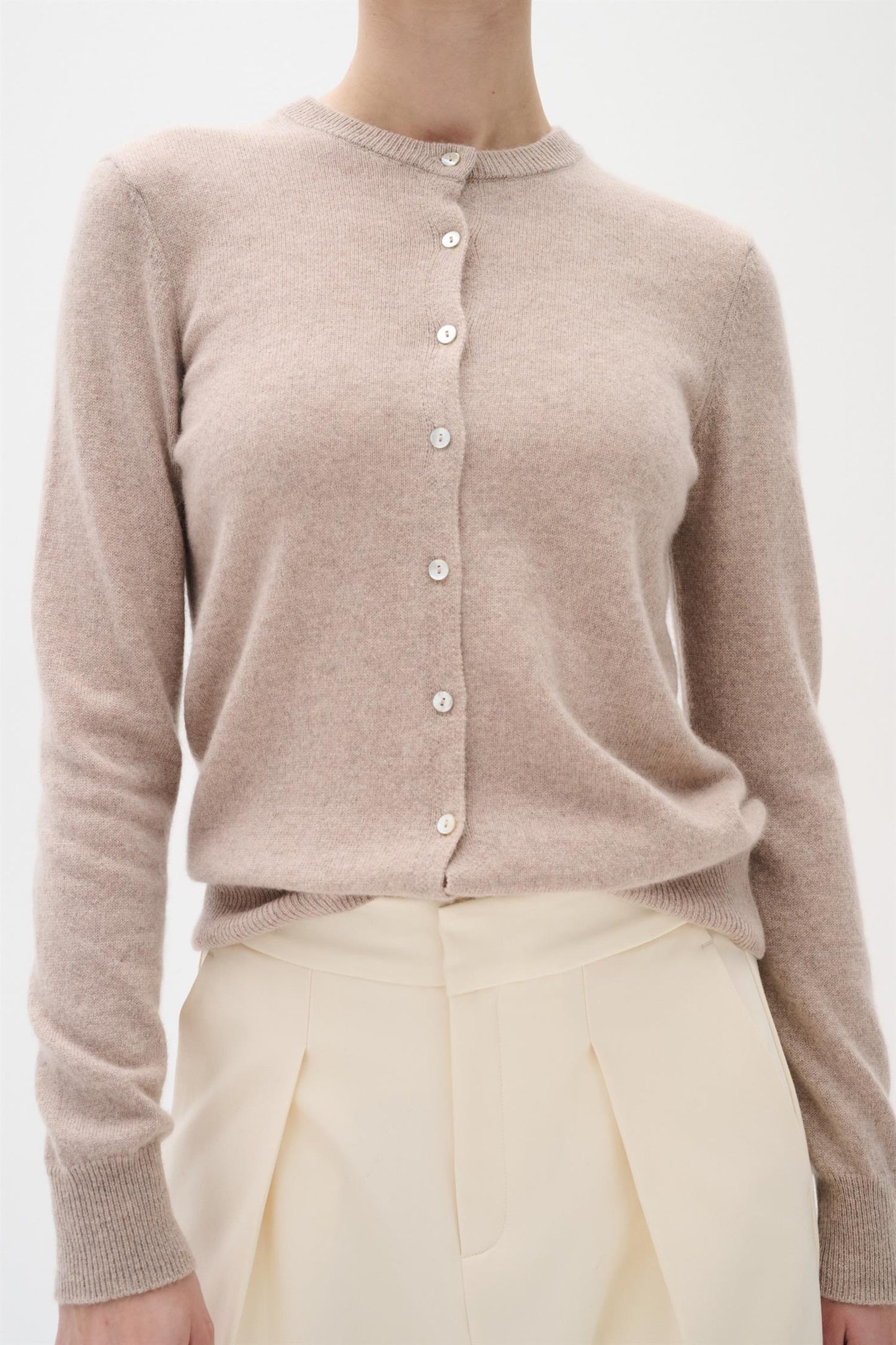 LukkaIW Cardigan Beige Melange