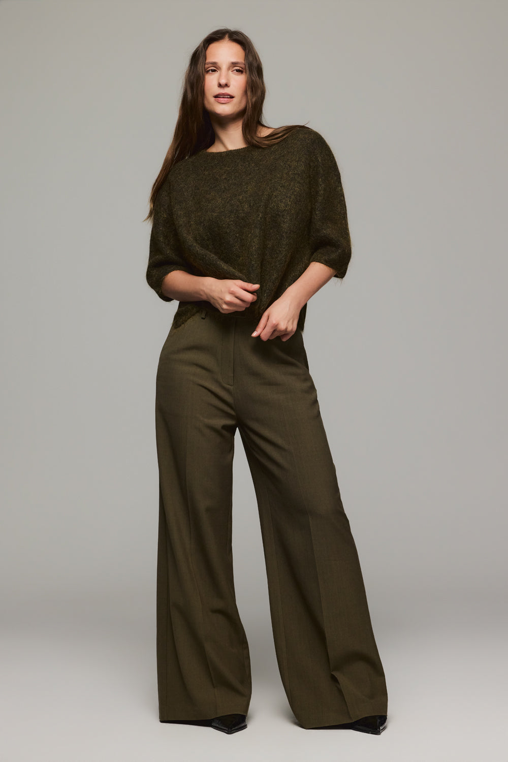 Natalia Wool Pant - Olive Night