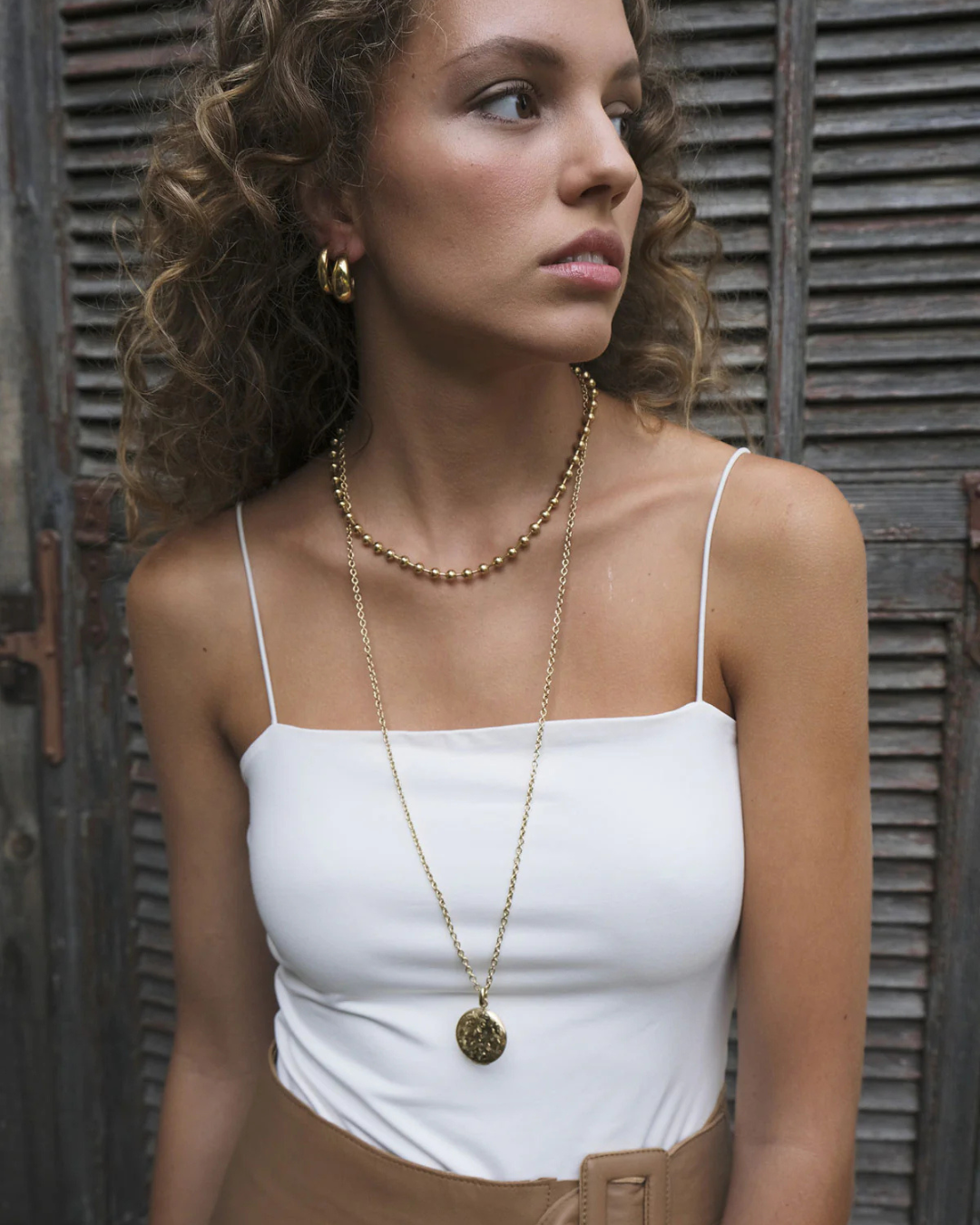 Long necklace with locket, Steel G