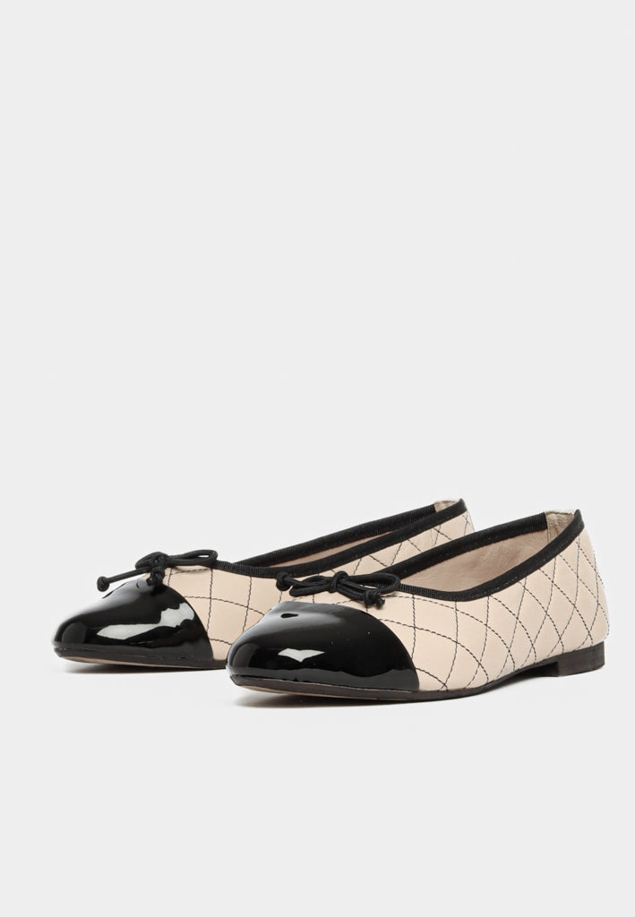 Mery Ballerina Sko Beige/Black