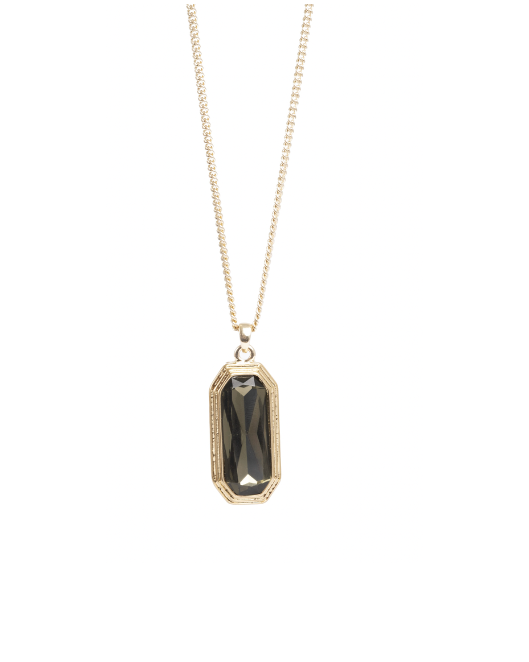 Grace G 2018-1214 Long necklace, olive, Grace G