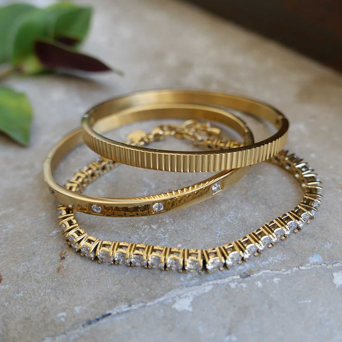 Bangle med cubic zirkonia, Steel G