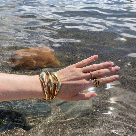 Bredt cuff armbånd, Steel Soft G