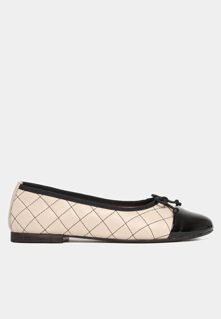 Mery Ballerina Sko Beige/Black