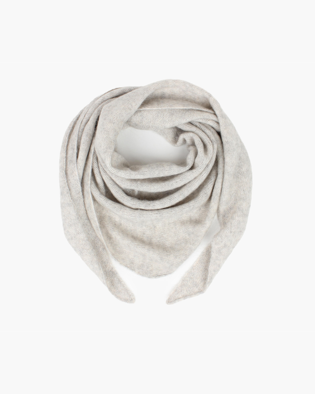 Gabriella Wool Mohair Triangle Scarf - Greige