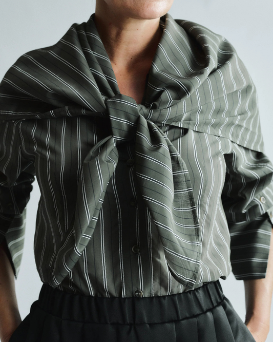 Gwen Big Scarf Shirt Stunning Stripe