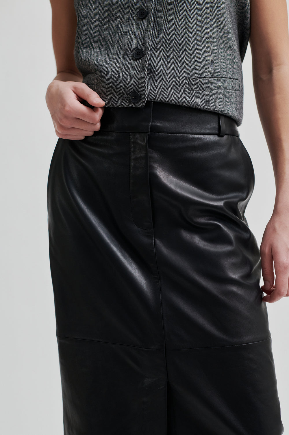 Letho Leather Maxi Skirt