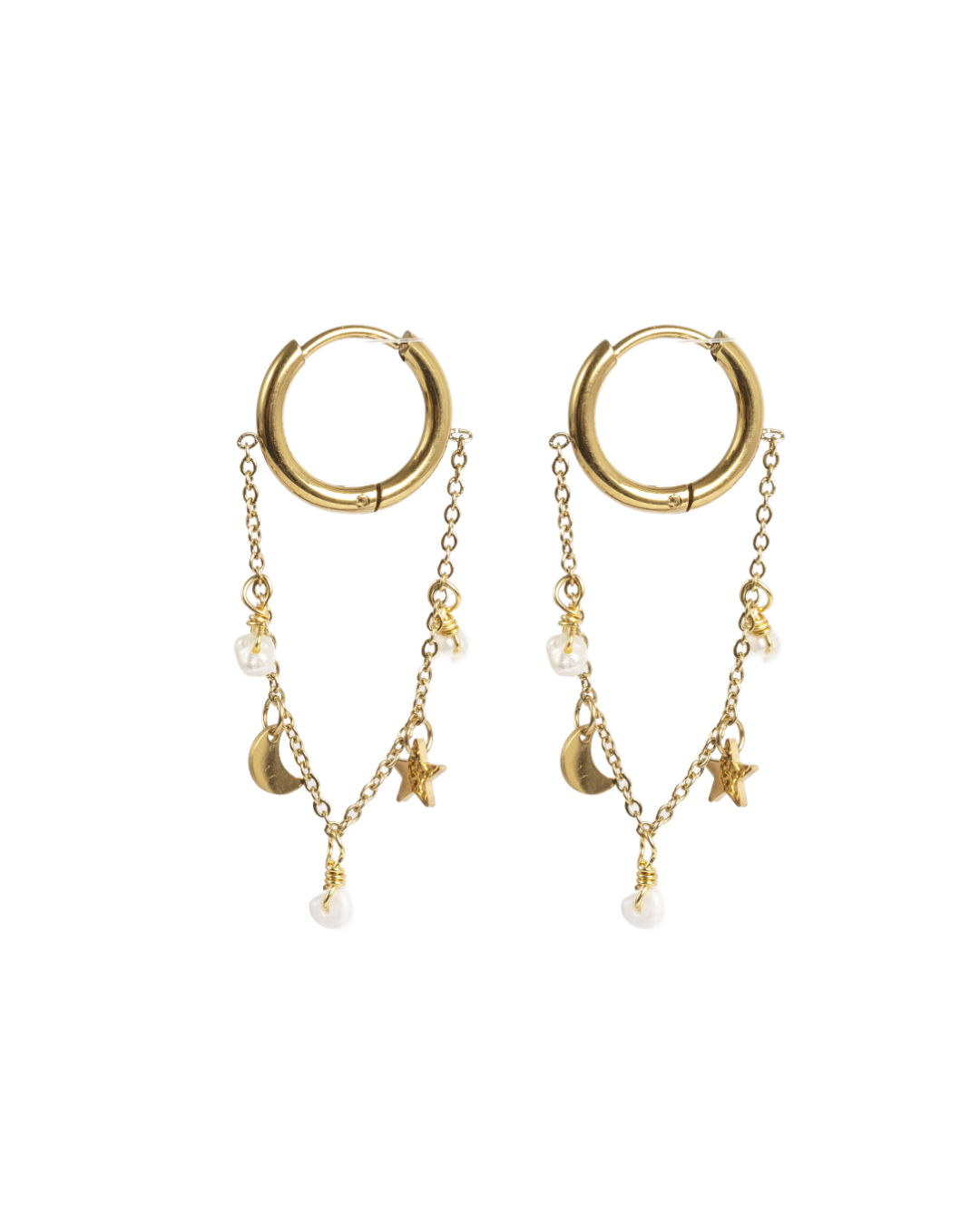 Lange øredobber med stjerne-tema, G