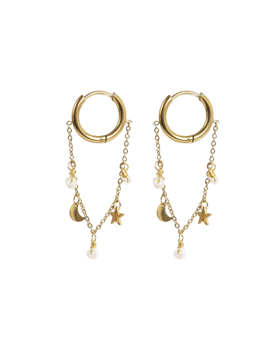 Lange øredobber med stjerne-tema, G