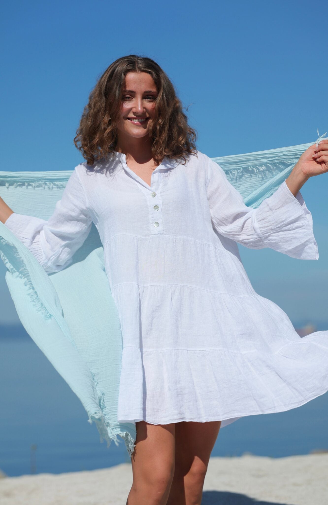 Wrinkled Cotton Scarf