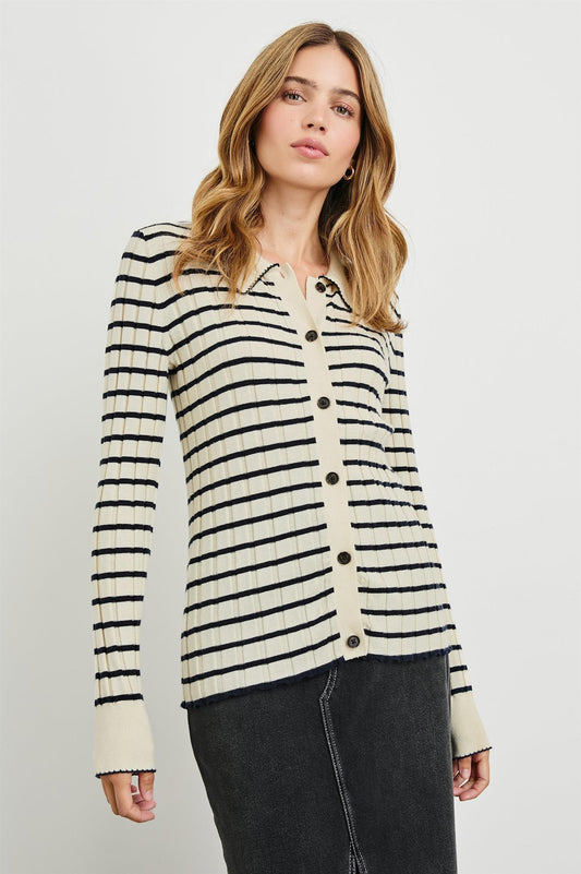 Aurelia Ivory Navy Stripe Sweater