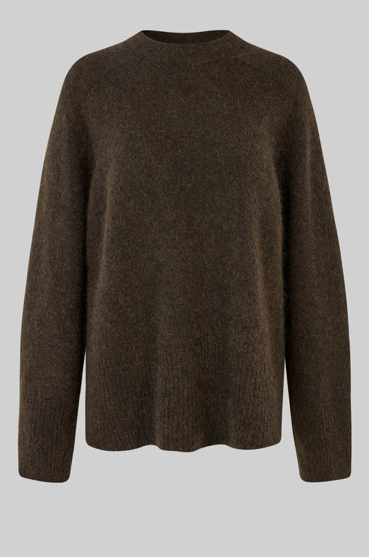 Brookline Knit Raglan O-Neck Major Brown