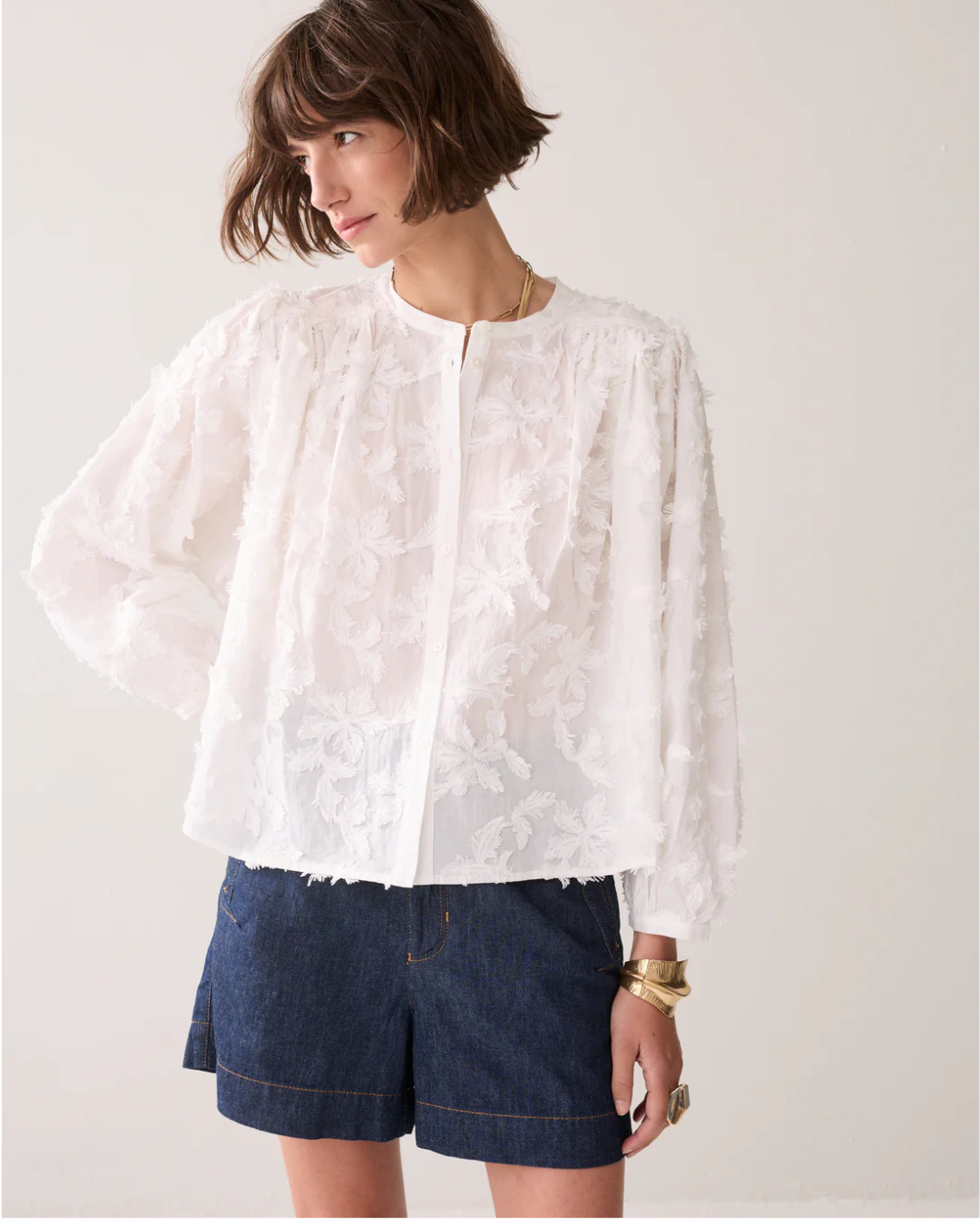 3D cotton blouse