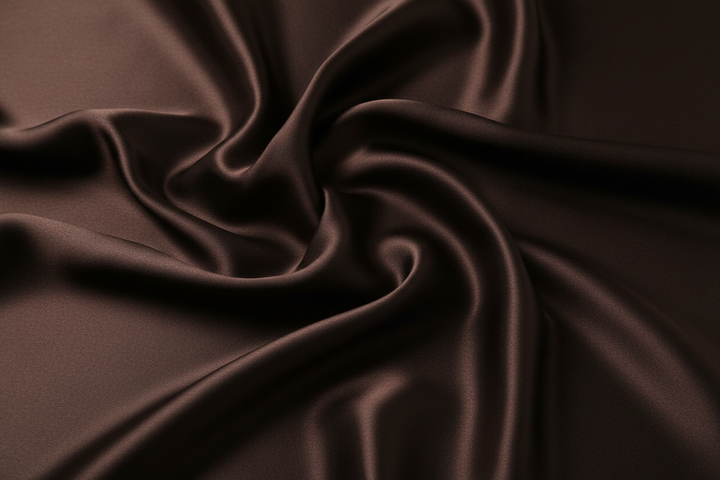 silkestoff i mørk sjokoladebrun farge