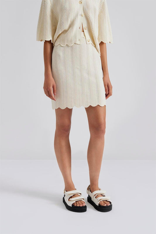 Camille Scallop Knitted Mini Skirt
