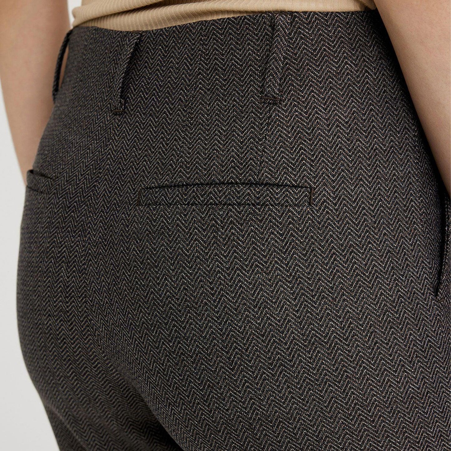 Julia - Sepia Herringbone